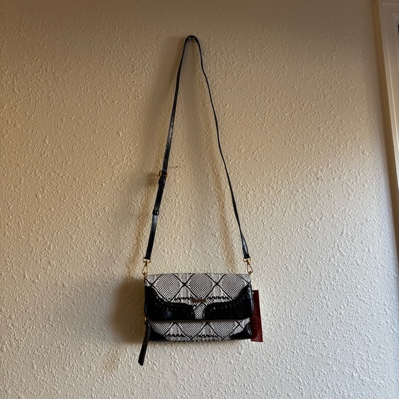 Rosetti Handbags - Rosetti Black & White Quilted Print Crossbody with Black Trim
